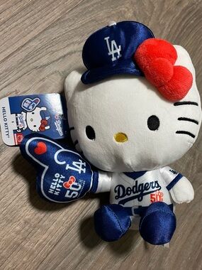 50th Anniversary Los Angeles Dodgers x Hello Kitty Plush Toy NWT - Blue & White